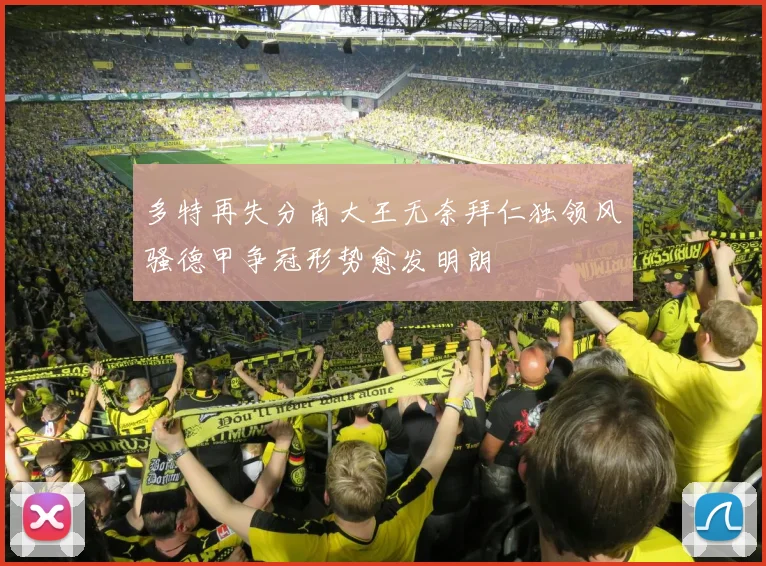 多特再失分南大王无奈拜仁独领风骚德甲争冠形势愈发明朗